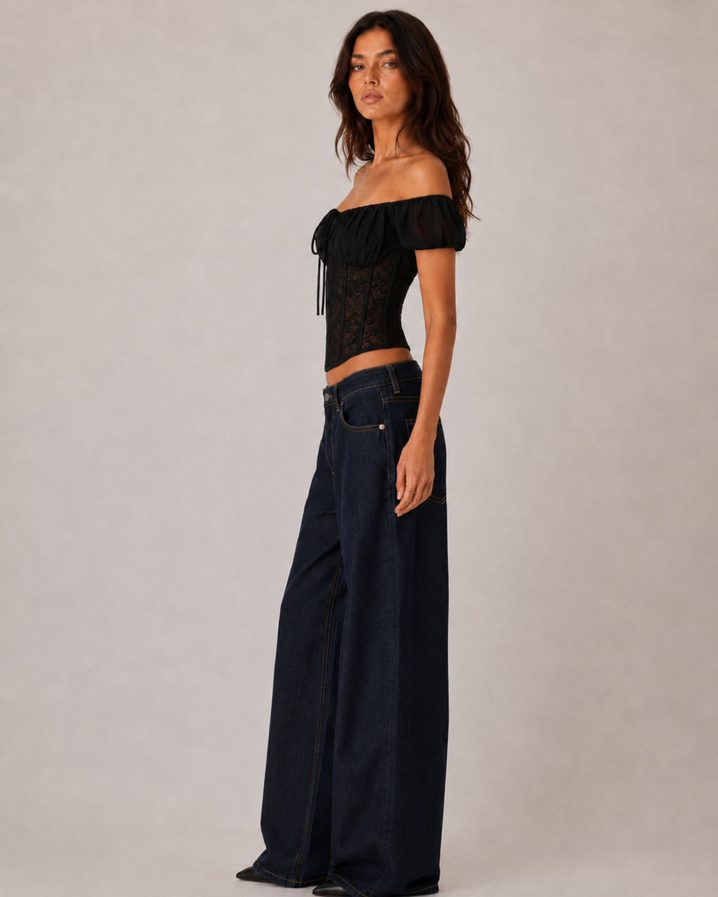 Zolie Lace Corset Blouse Top
