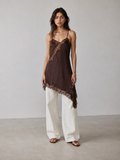 Linora Satin Lace Mini Dress