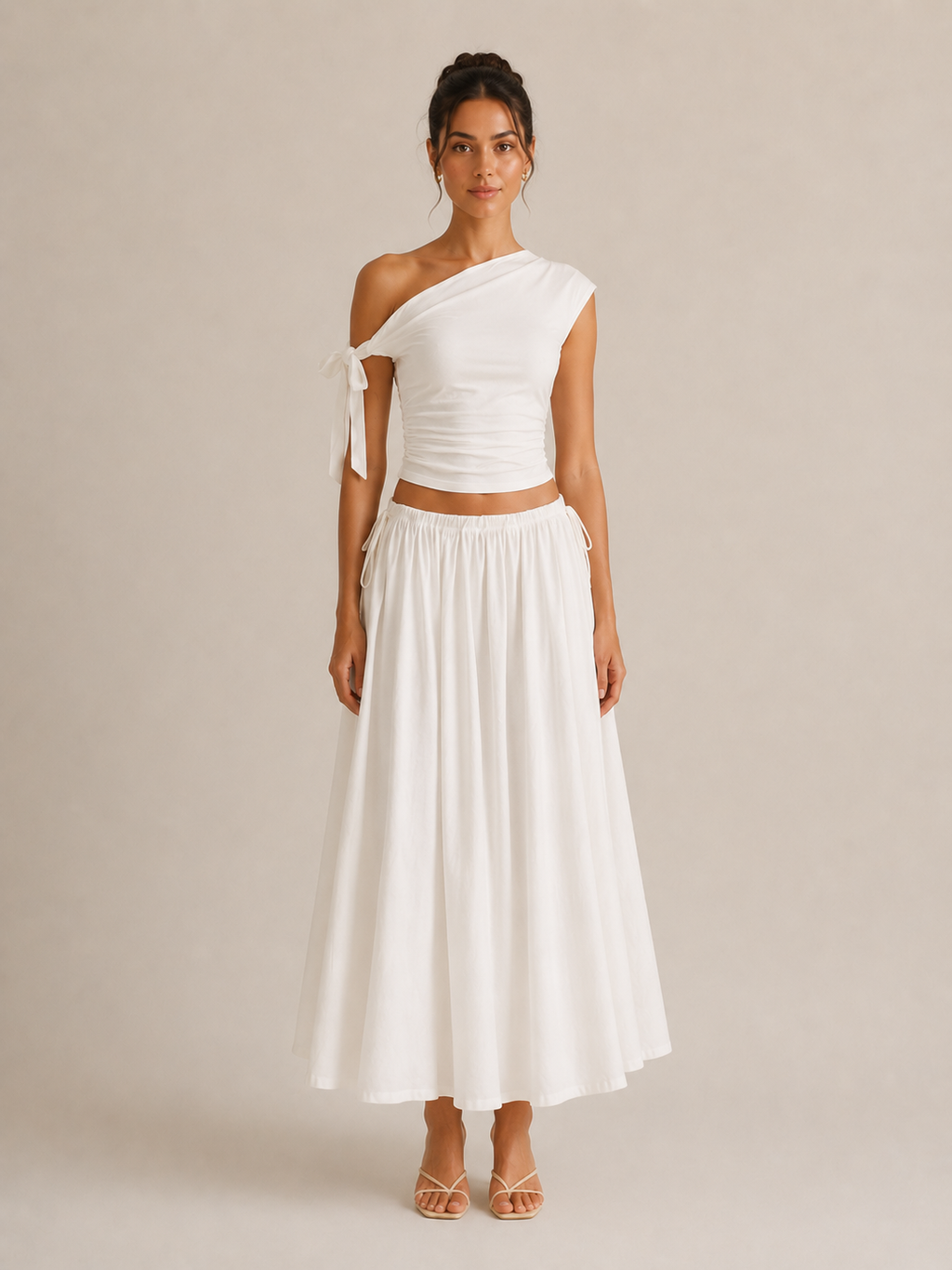 Kiana Side Tie Midi Skirt
