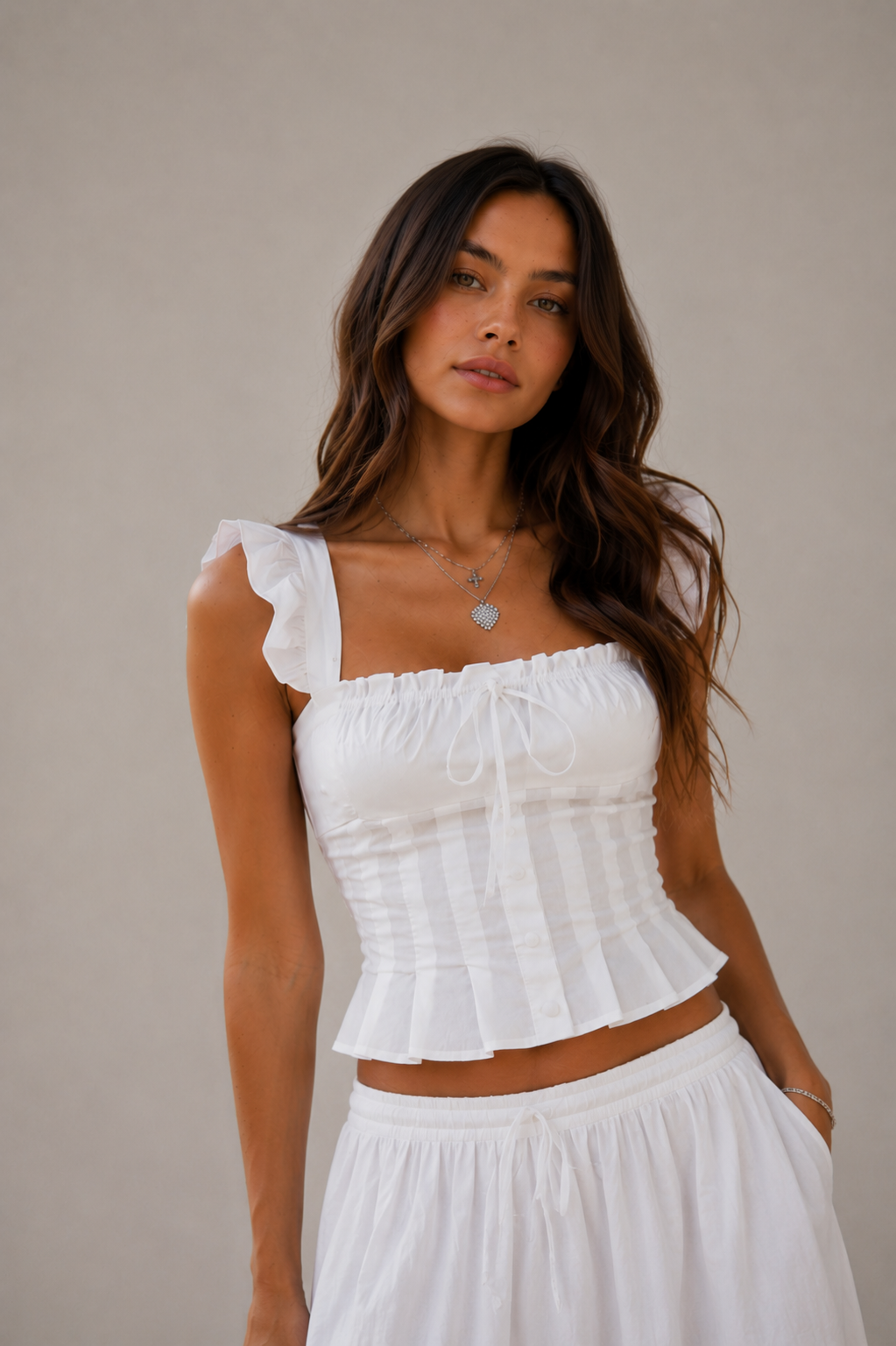 Layette Ruffle Cropped Top