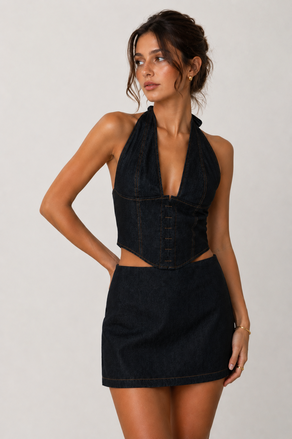 Maeve Dark Denim Wash Halter Top