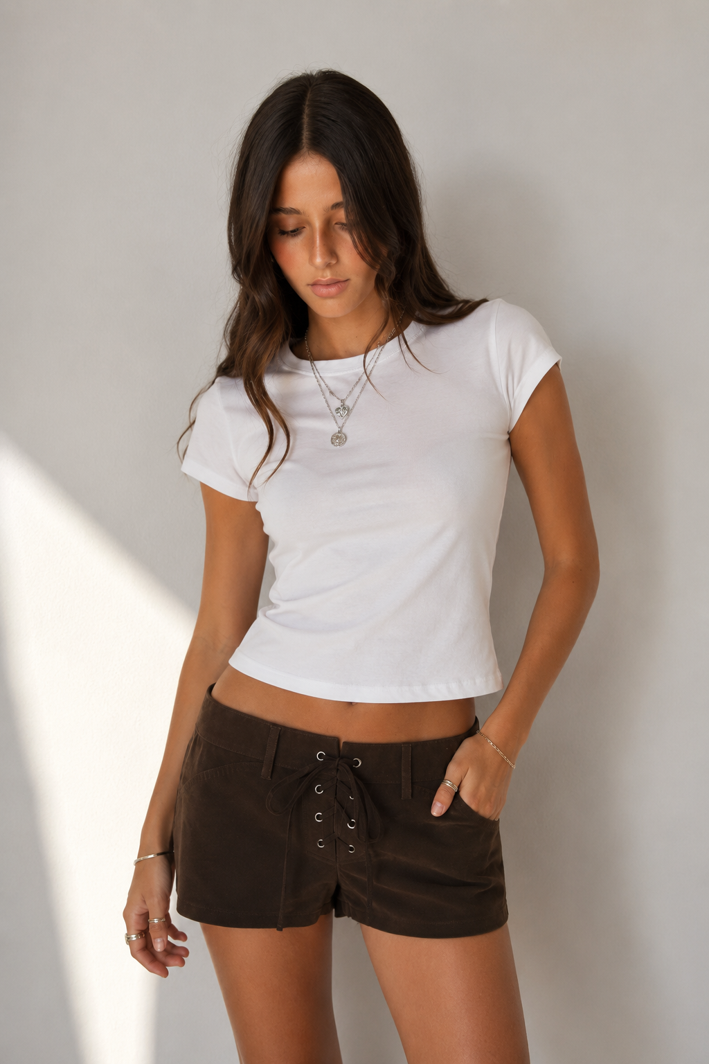 Rider Lace Up Low Rise Shorts