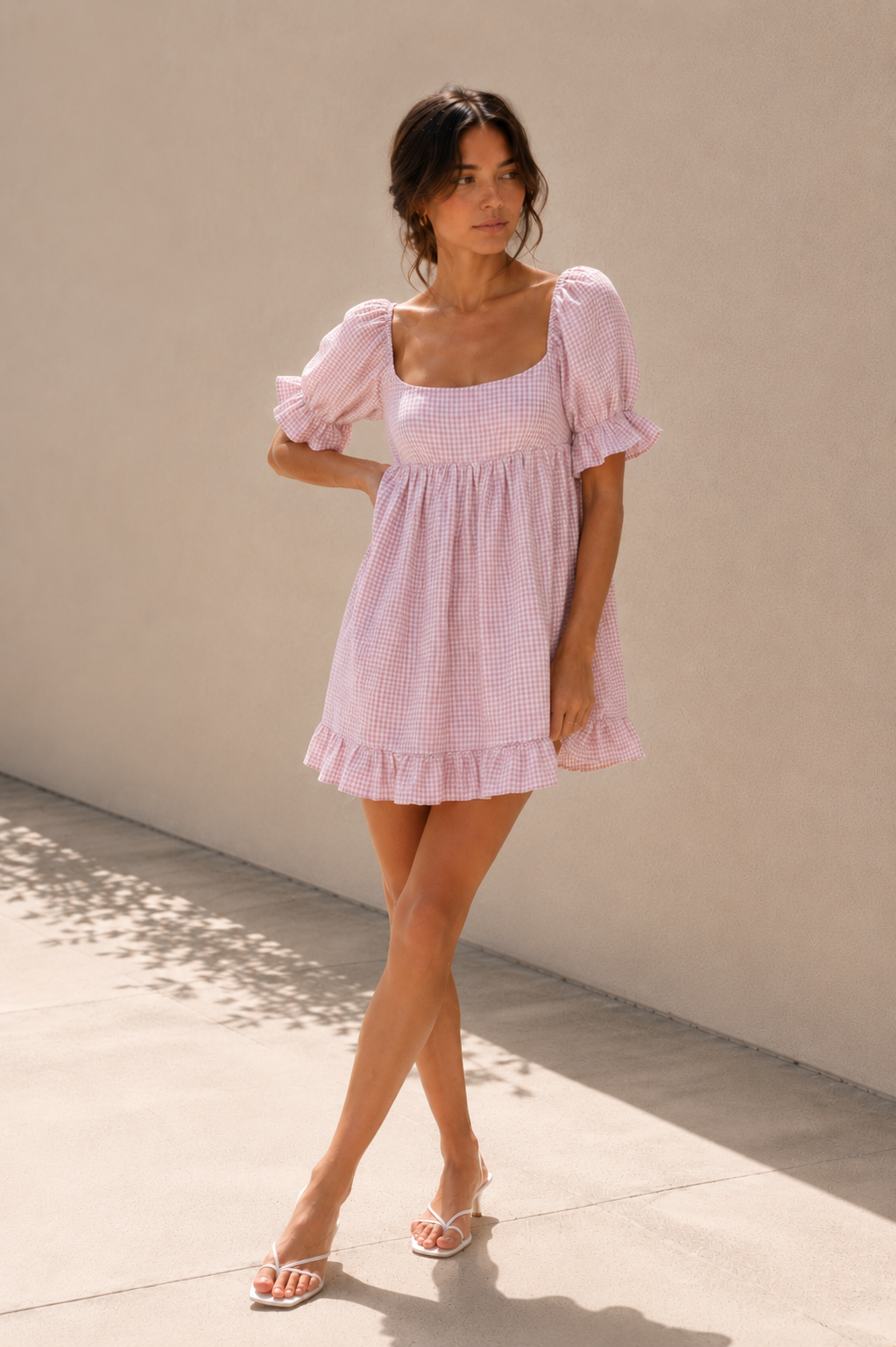 Kendall Gingham Puff Sleeve Dress