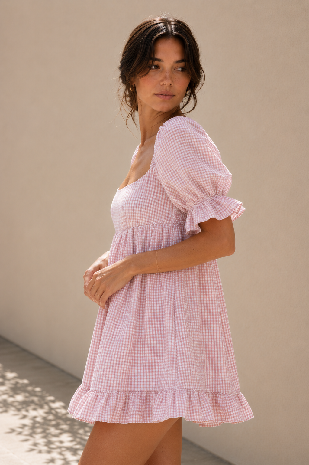Kendall Gingham Puff Sleeve Dress