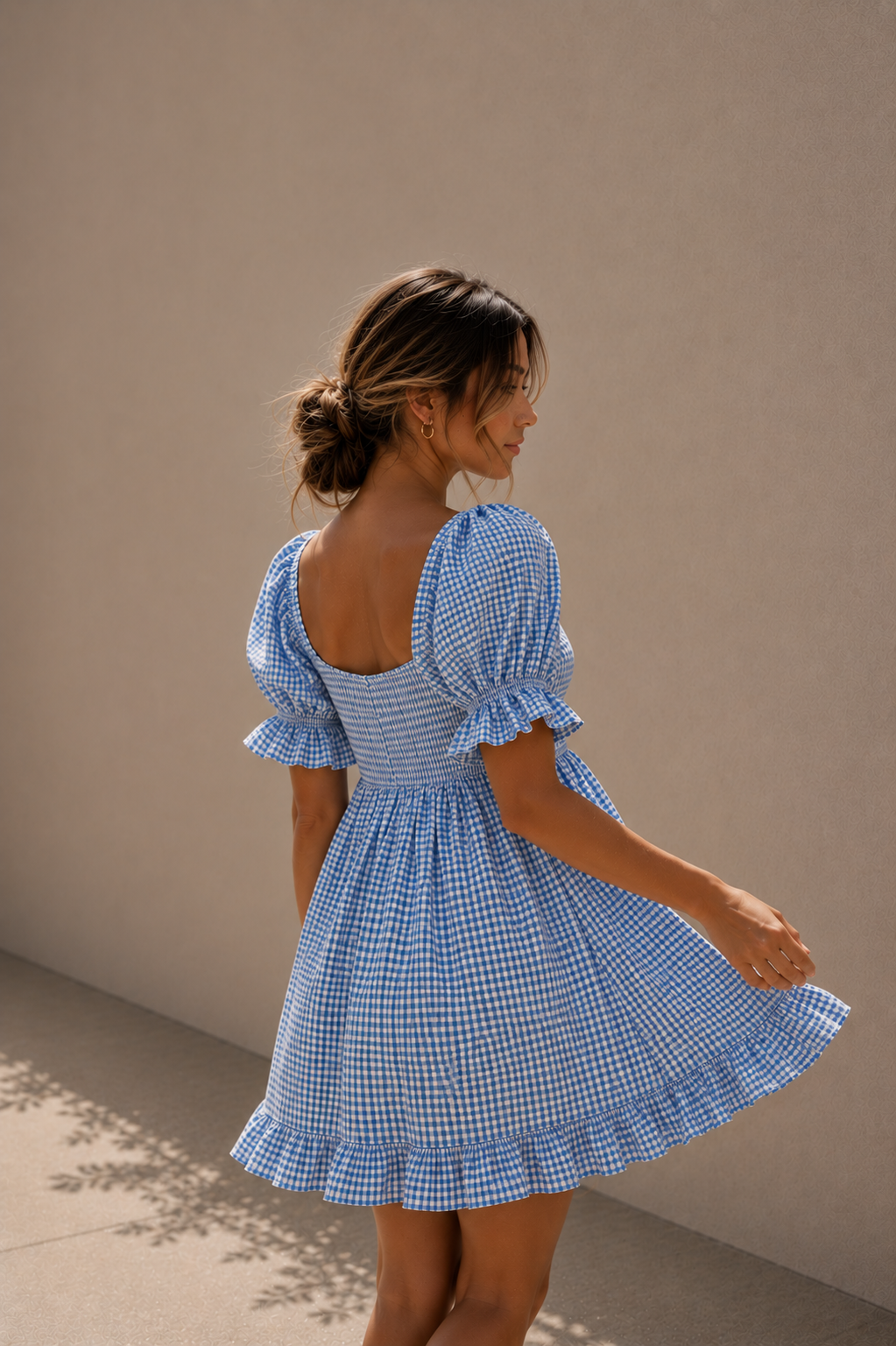 Kendall Gingham Puff Sleeve Dress