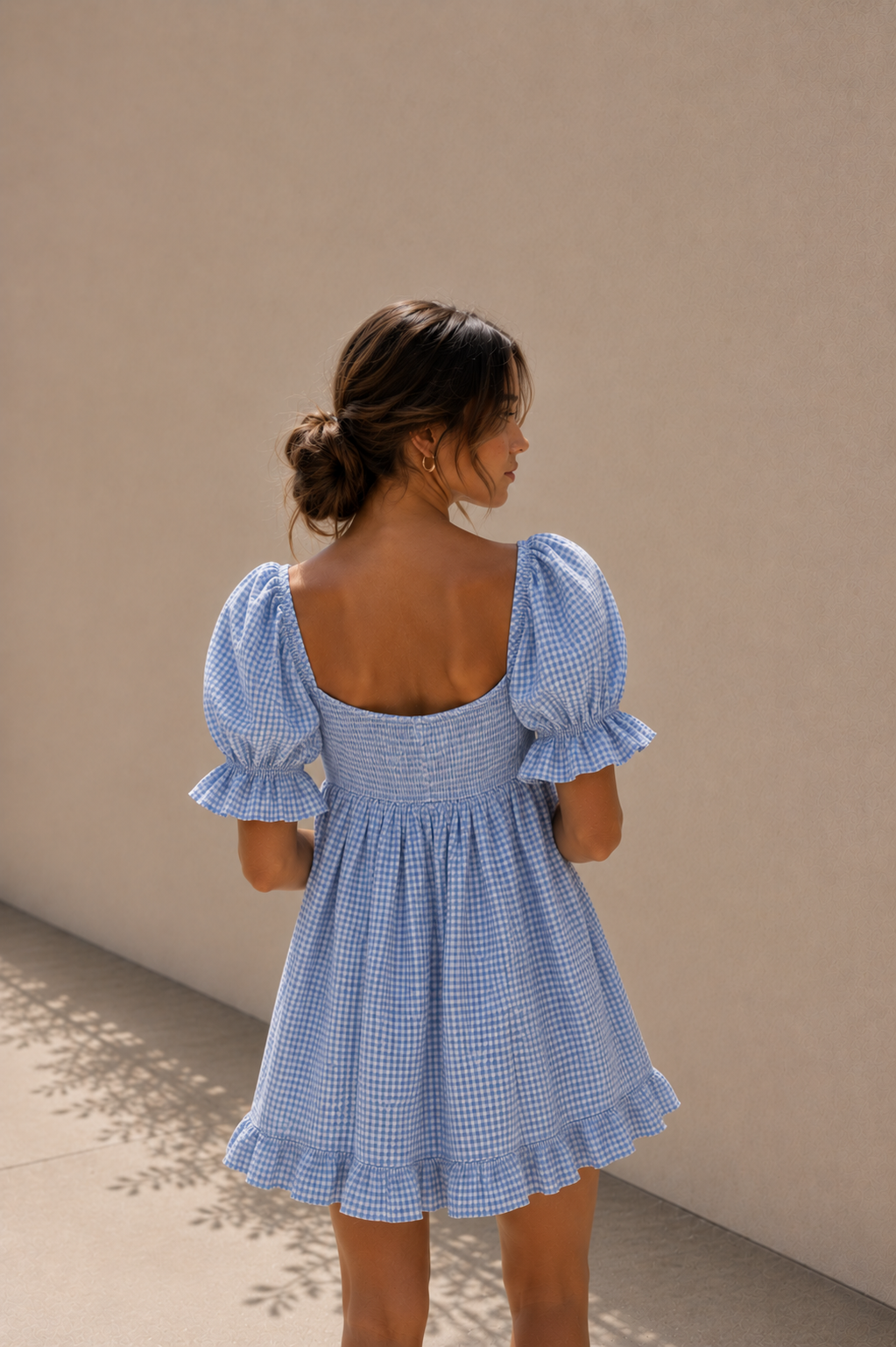 Kendall Gingham Puff Sleeve Dress
