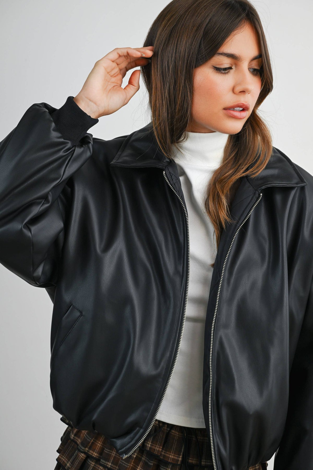Zip Up Puffer Bomber Jacket