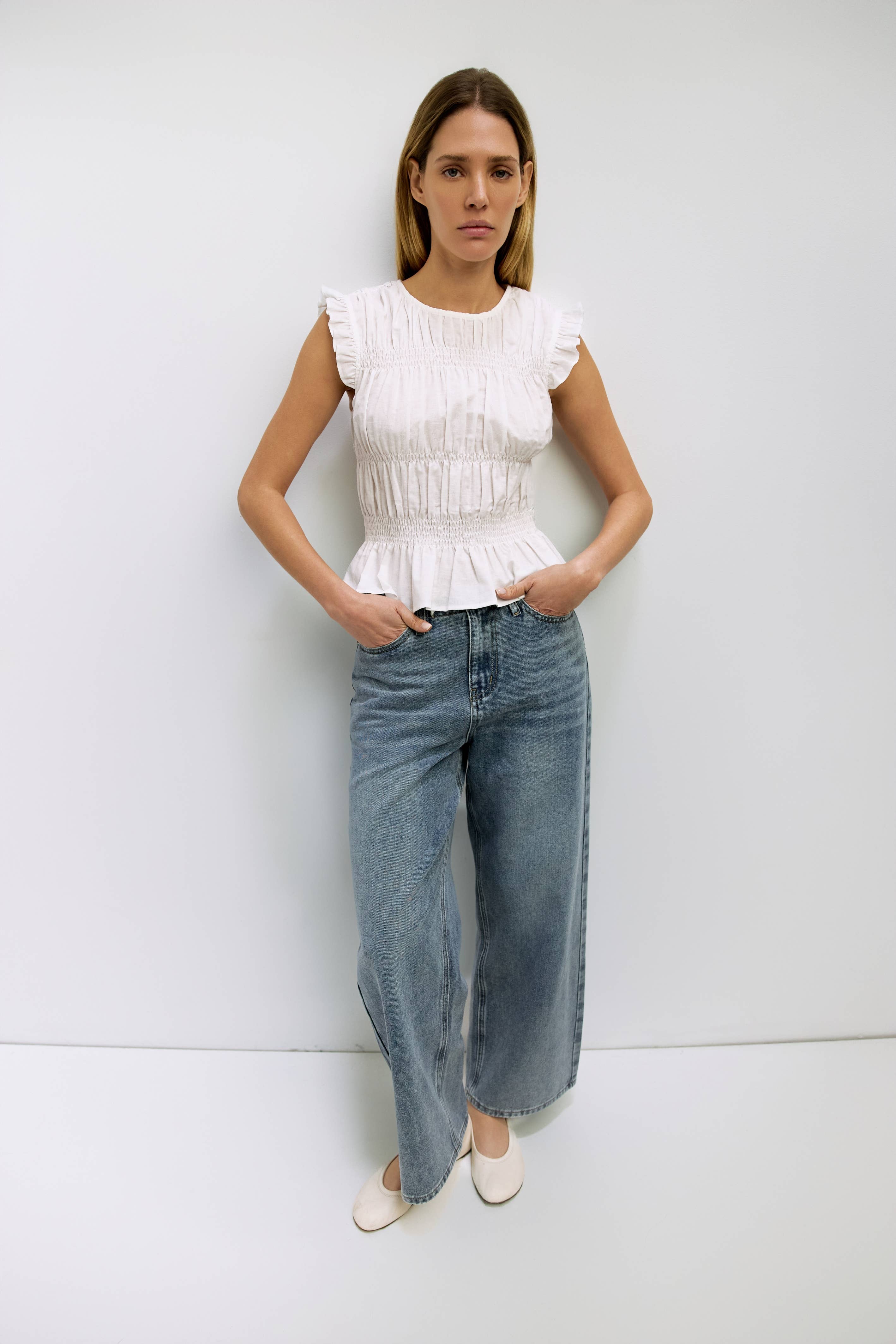 Eugenie Smocked Ruffle Top