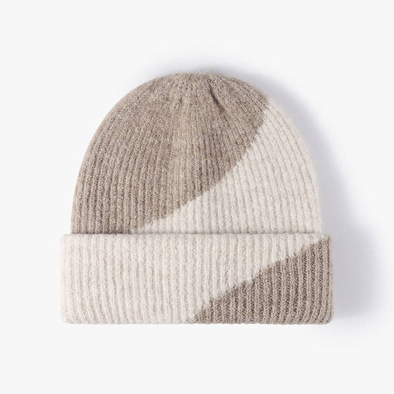 Contrast Color Knit Beanie