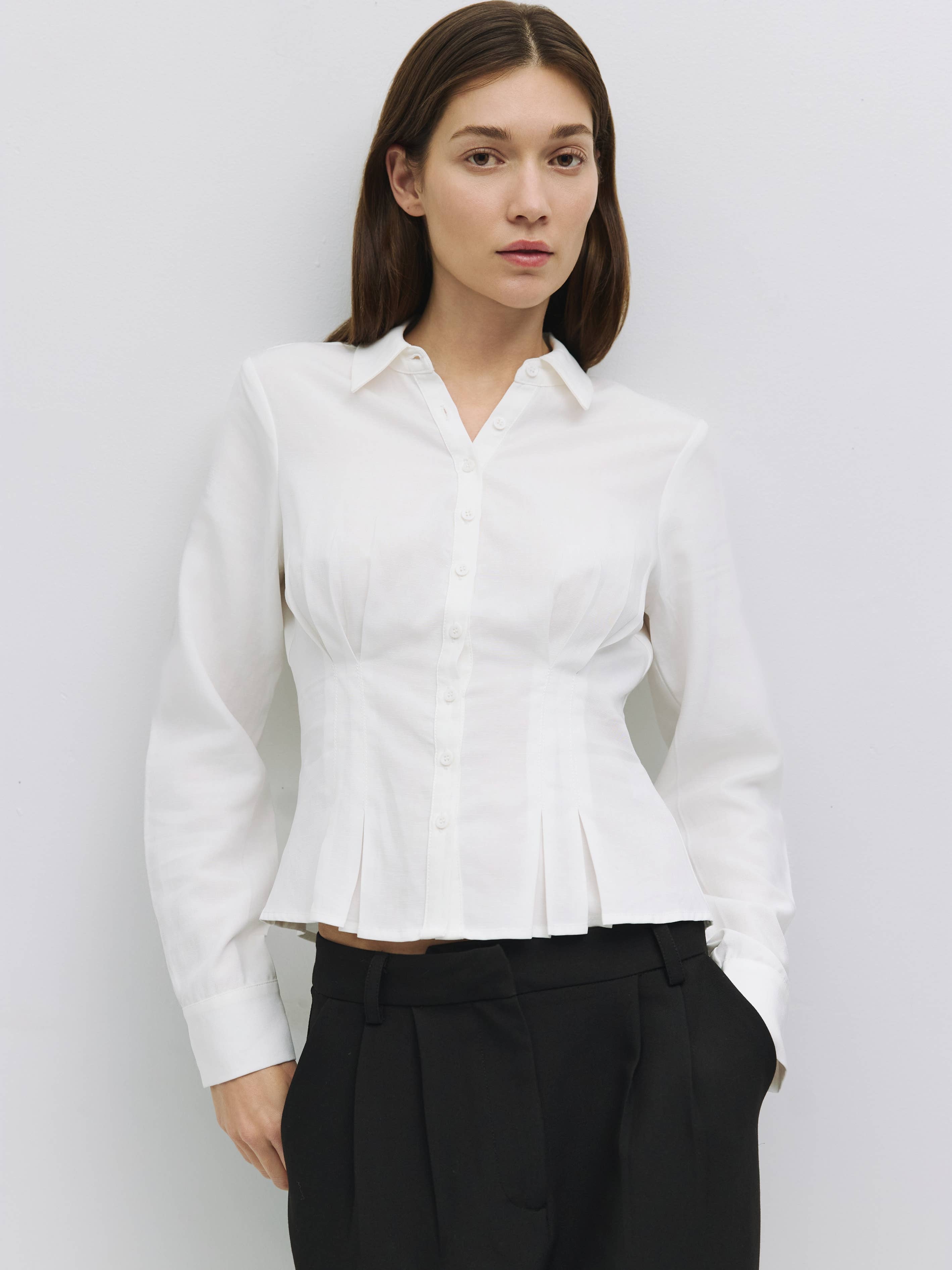 Gracie Slim Line Button-Down Blouse