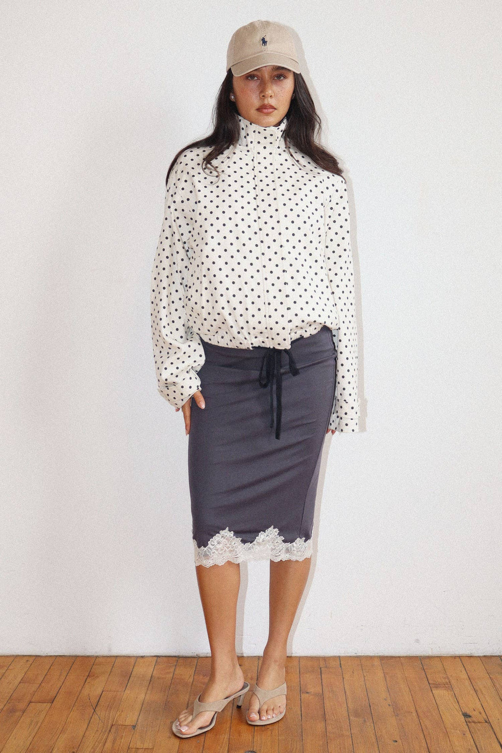 Polka Dot Zip-Up Windbreaker