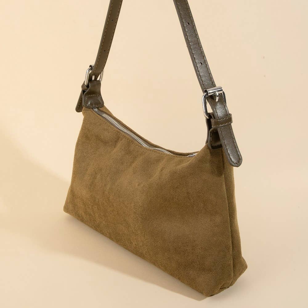 Suede Rectangle Shoulder Bag