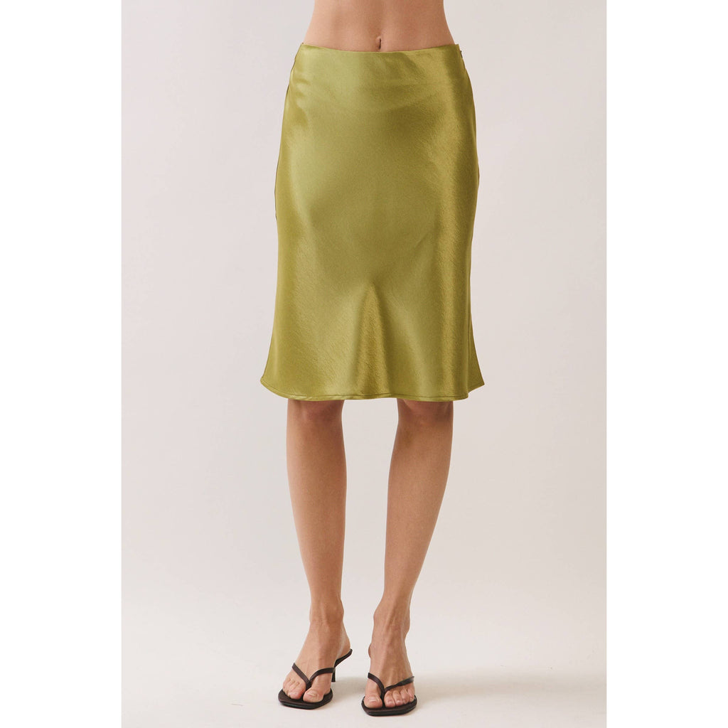 Bias Cut Satin Skirt