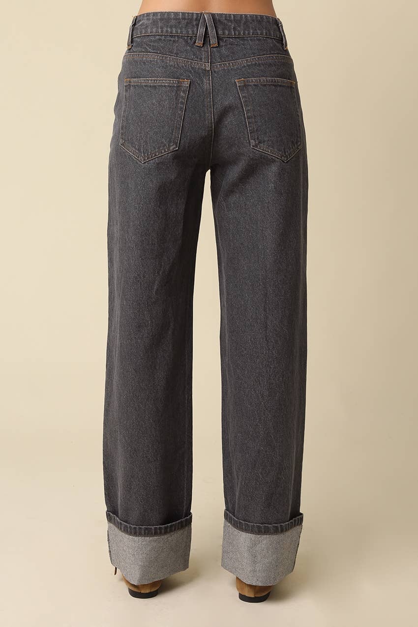 Wren Cuffed Wide Leg Jeans