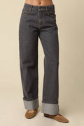Wren Cuffed Wide Leg Jeans