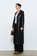 Daria Faux Leather Longline Coat