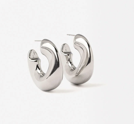 Wave Puffy Hoop Earrings