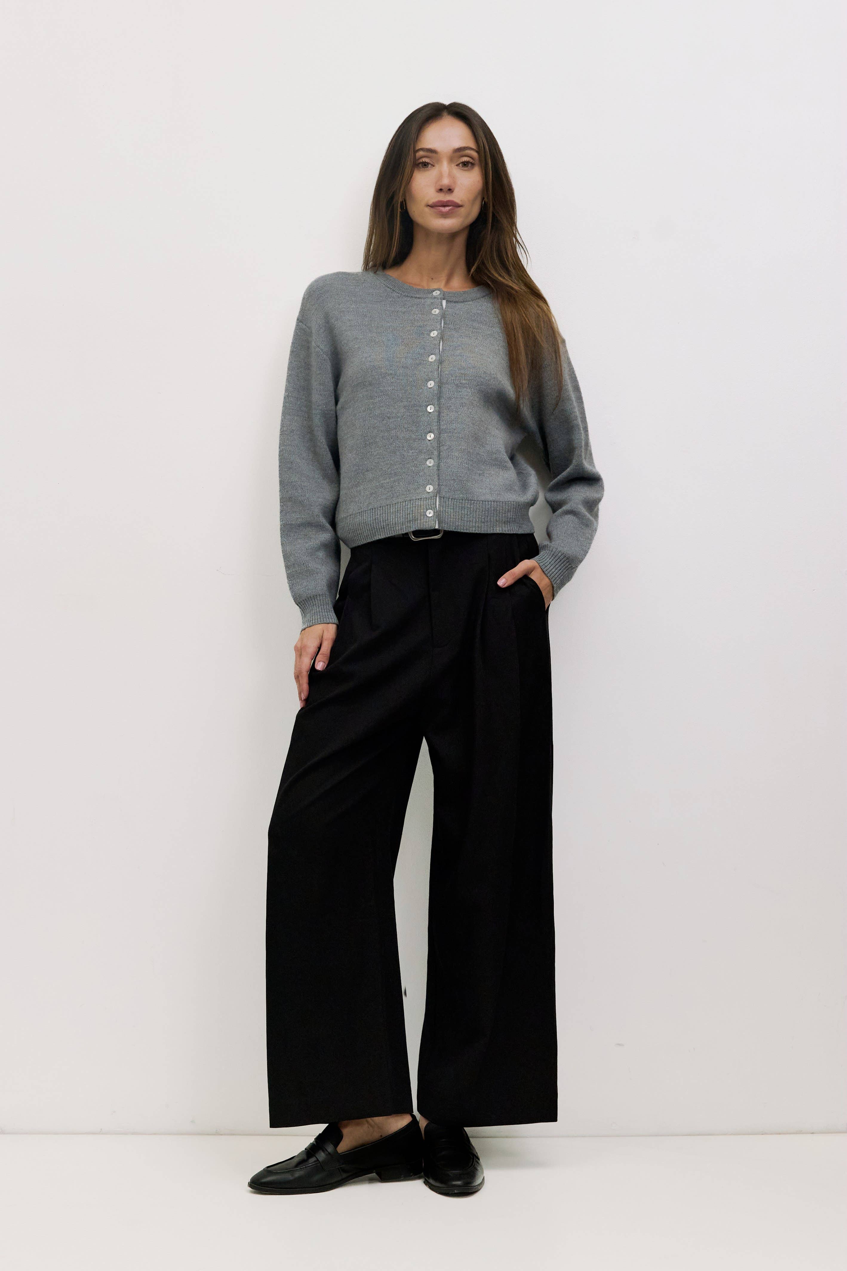 Malin Cropped Button-Down Cardigan