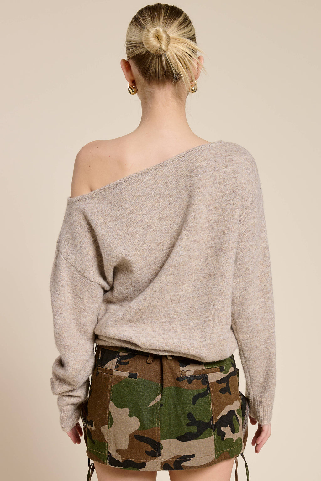 Off Shoulder Knit Sweater