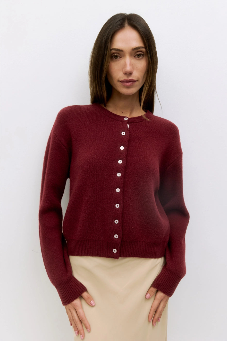 Malin Cropped Button-Down Cardigan