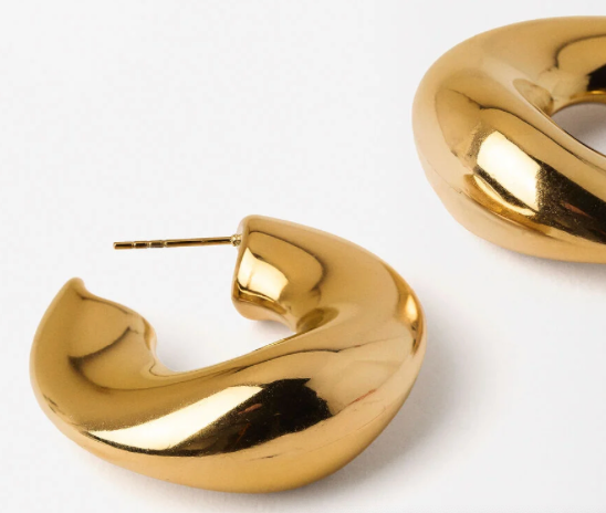 Wave Puffy Hoop Earrings