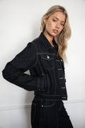 Collared Structured Denim Jacket