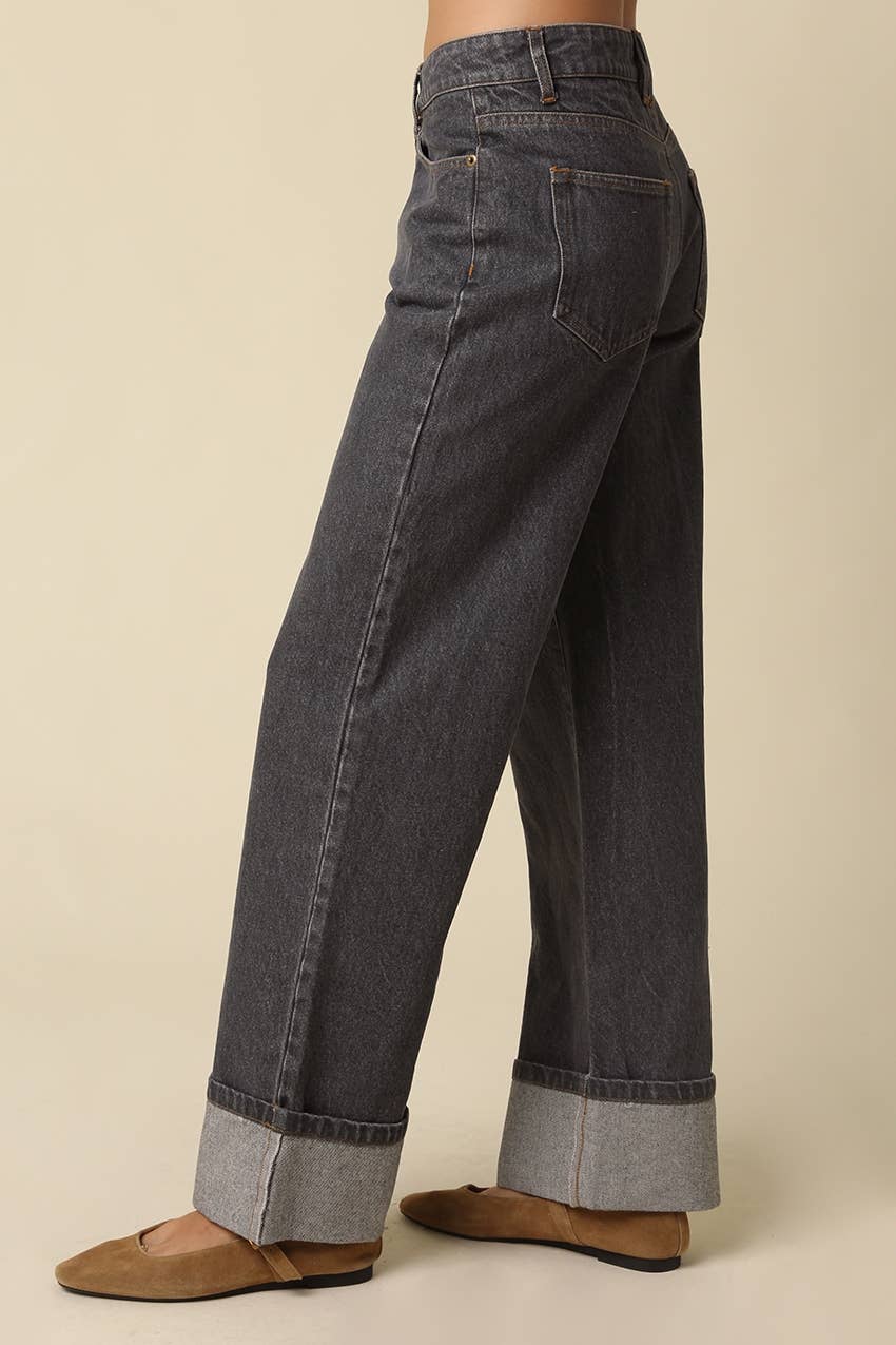 Wren Cuffed Wide Leg Jeans