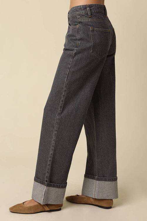 Wren Cuffed Wide Leg Jeans