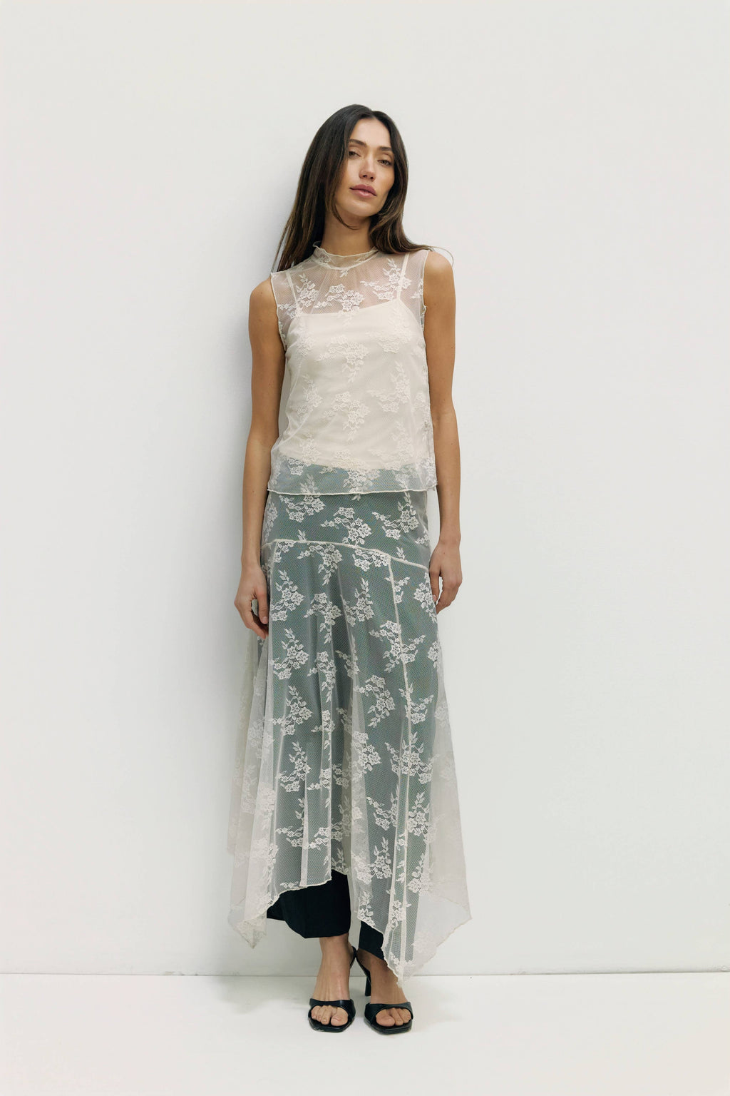 Jennifer Asymmetrical Lace Skirt