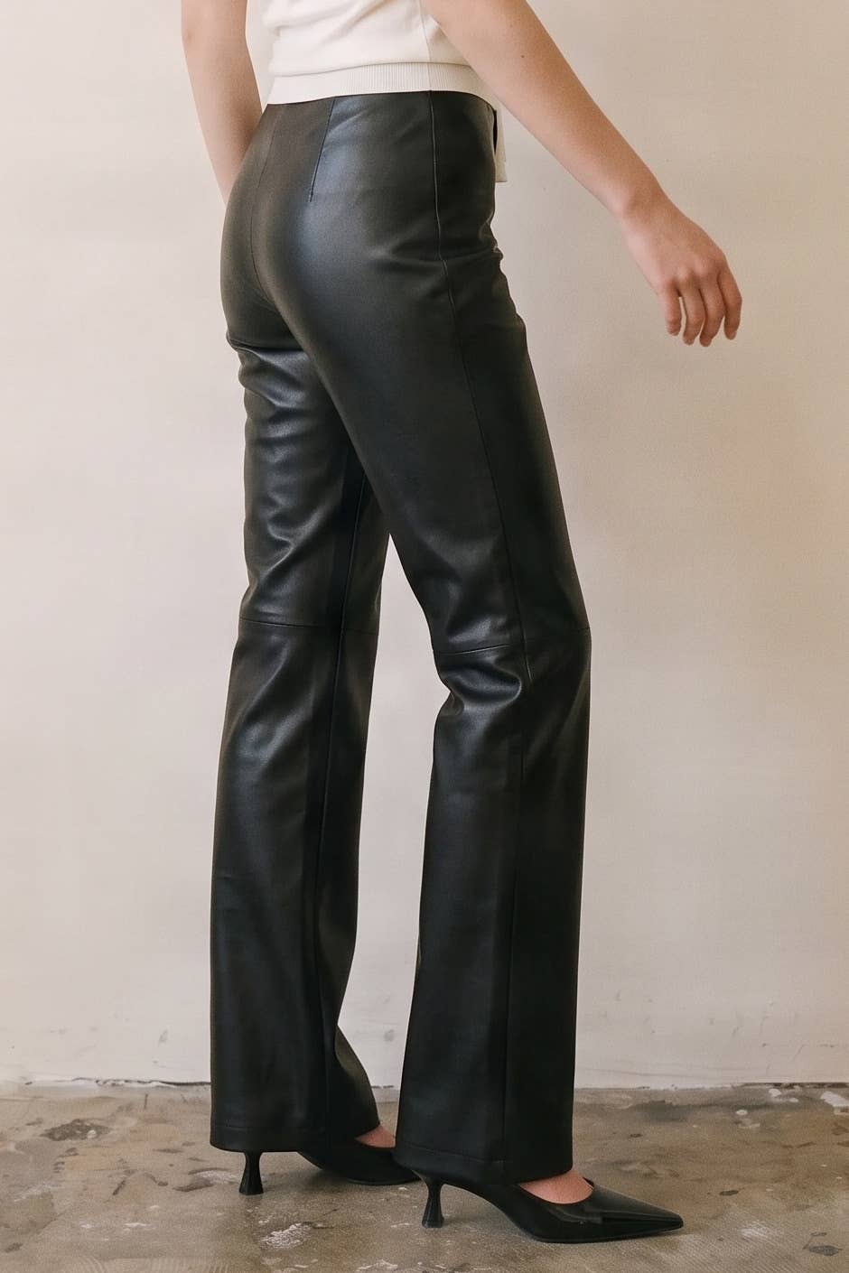 Yasmin Leather Flared Pants