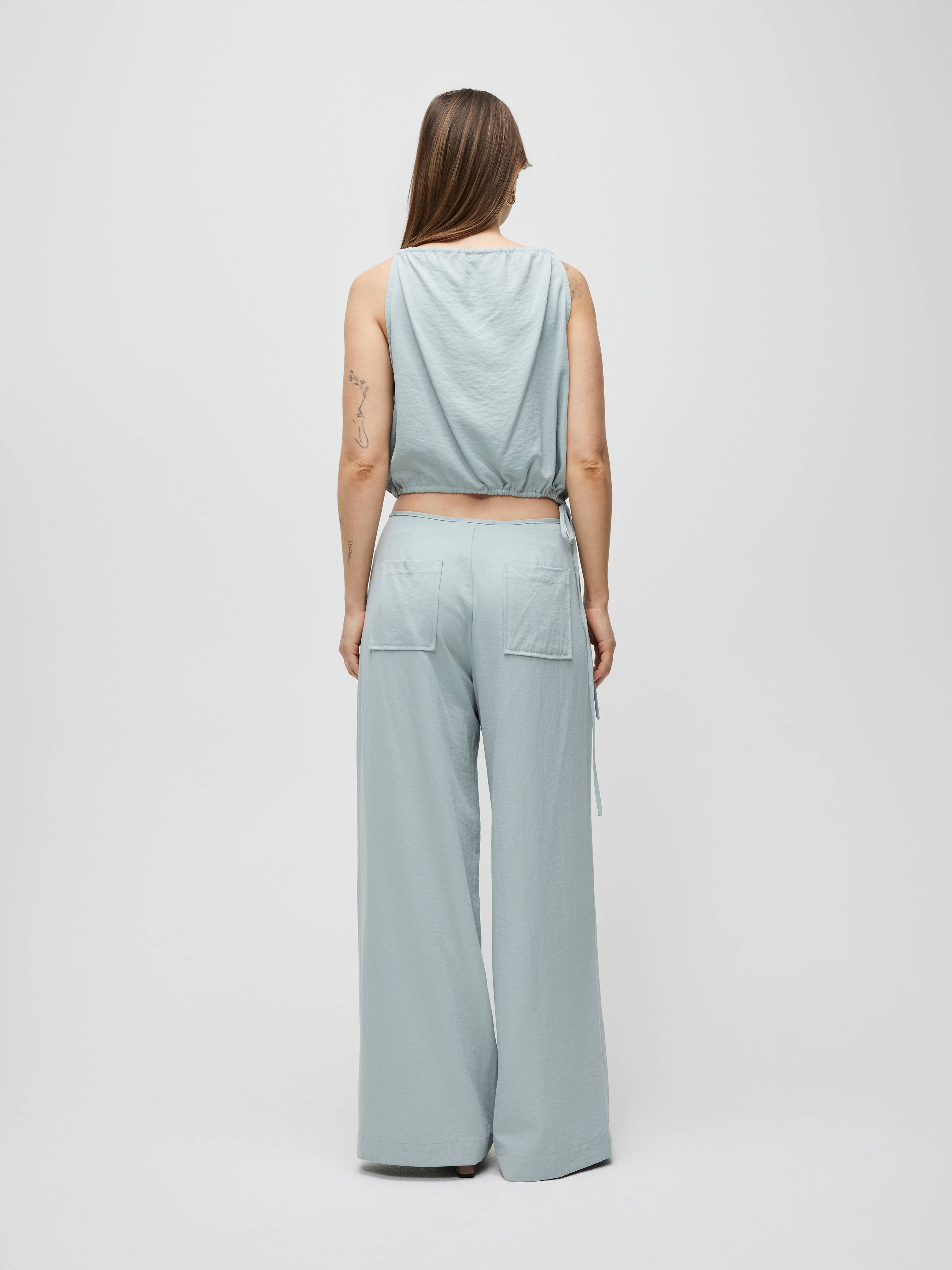 Shar Front Tie Lightweight Pants