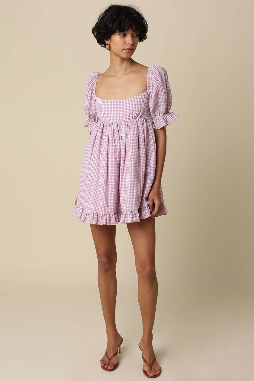 Kendall Gingham Puff Sleeve Dress