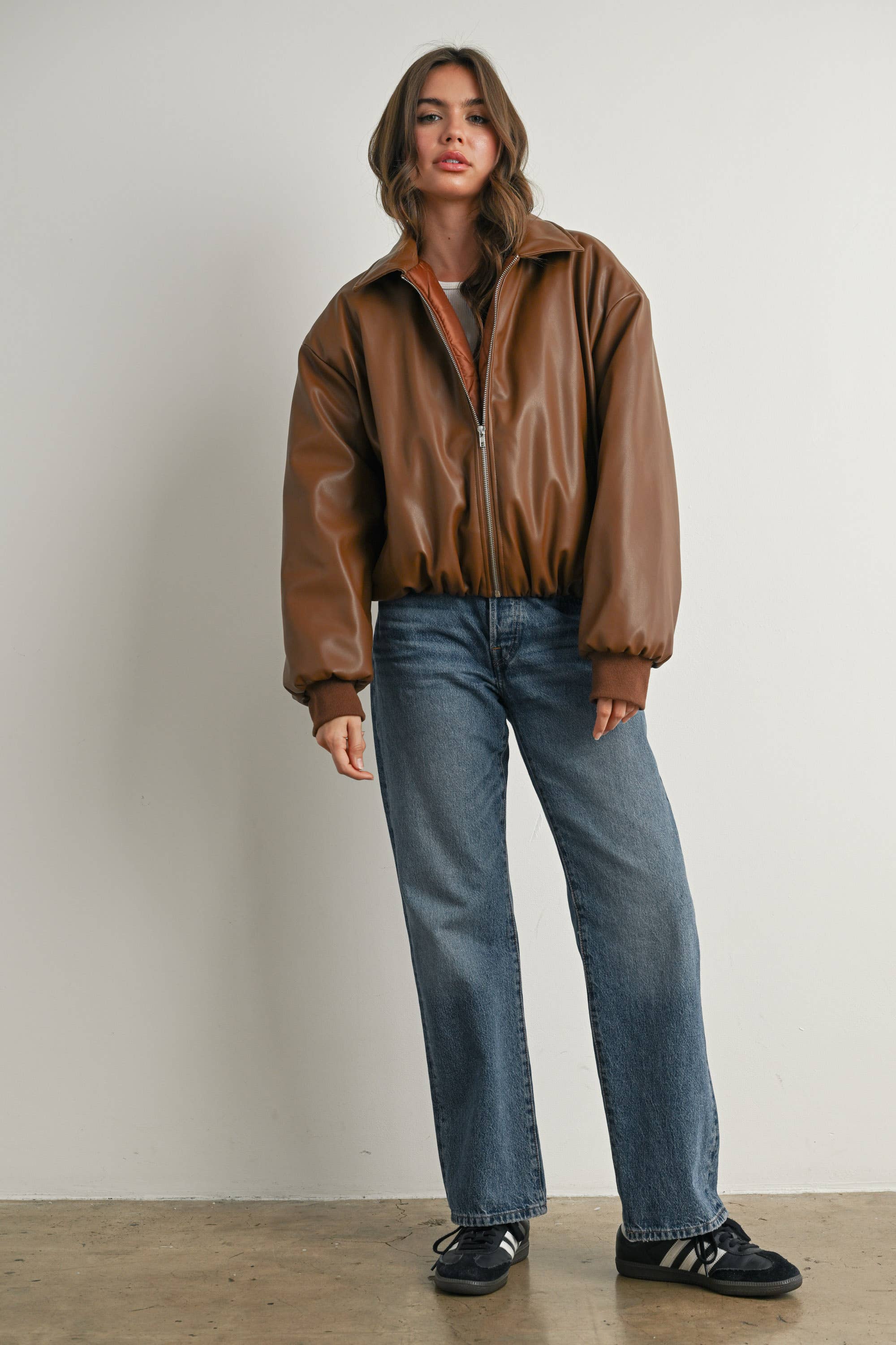 Zip Up Puffer Bomber Jacket