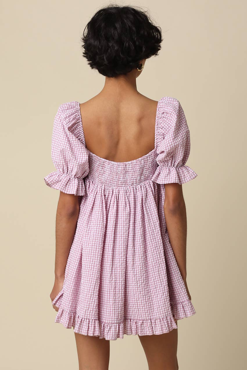 Kendall Gingham Puff Sleeve Dress
