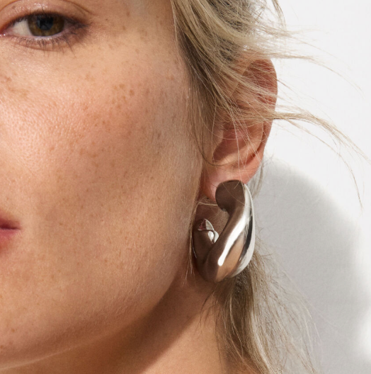 Wave Puffy Hoop Earrings