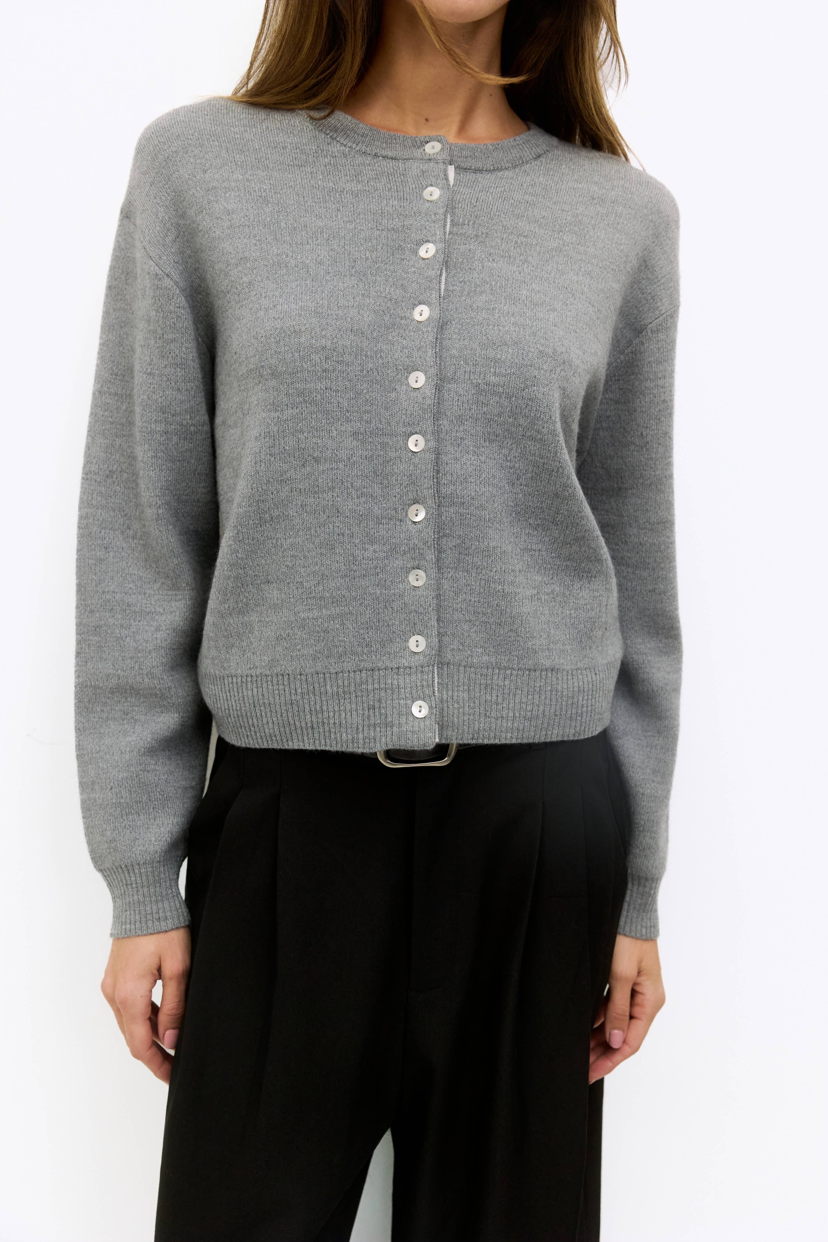 Malin Cropped Button-Down Cardigan