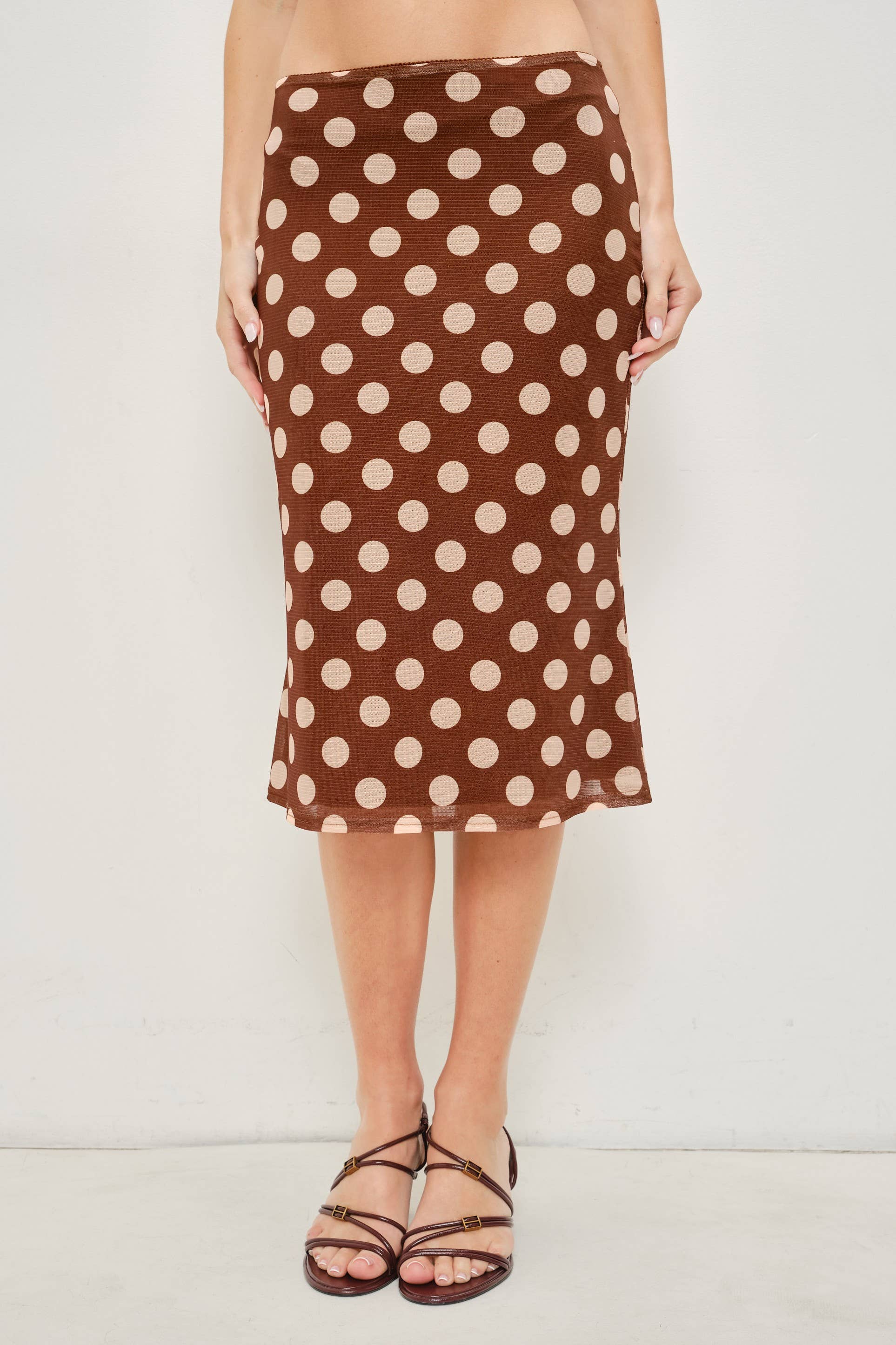 Anna Polka Dot Midi Skirt