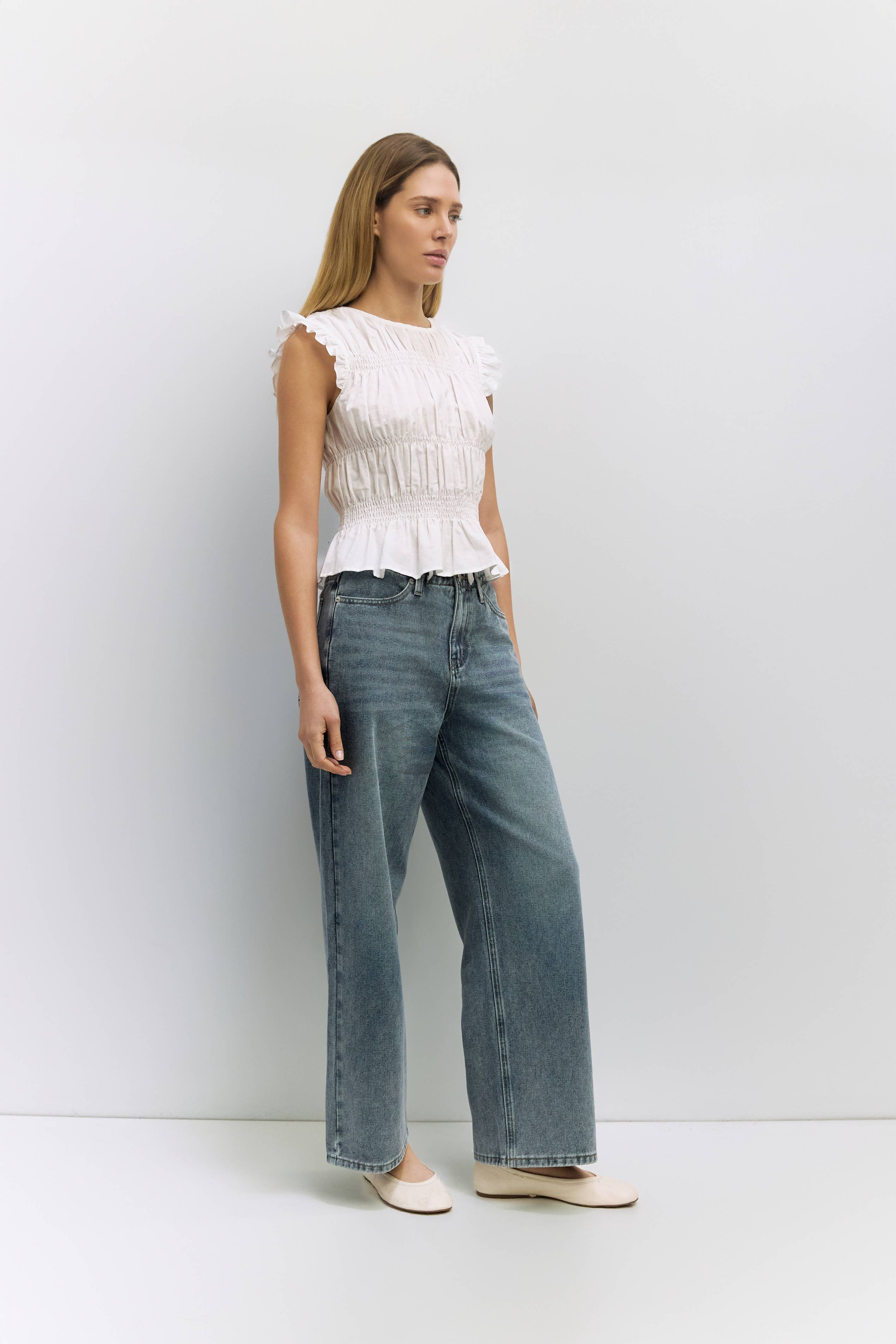 Eugenie Smocked Ruffle Top