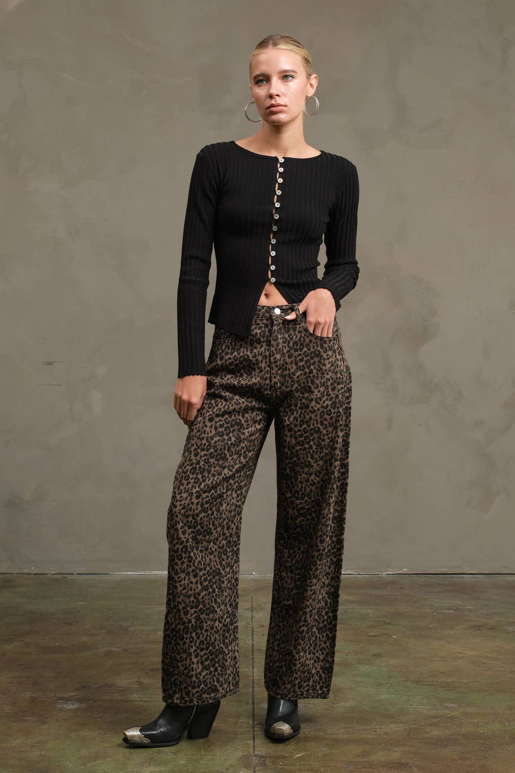 Slim Fit Knit Button Top