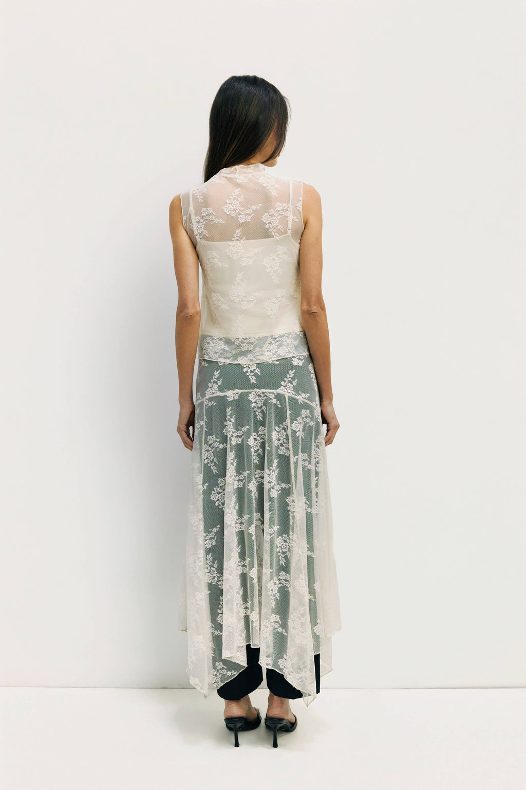 Jennifer Asymmetrical Lace Skirt