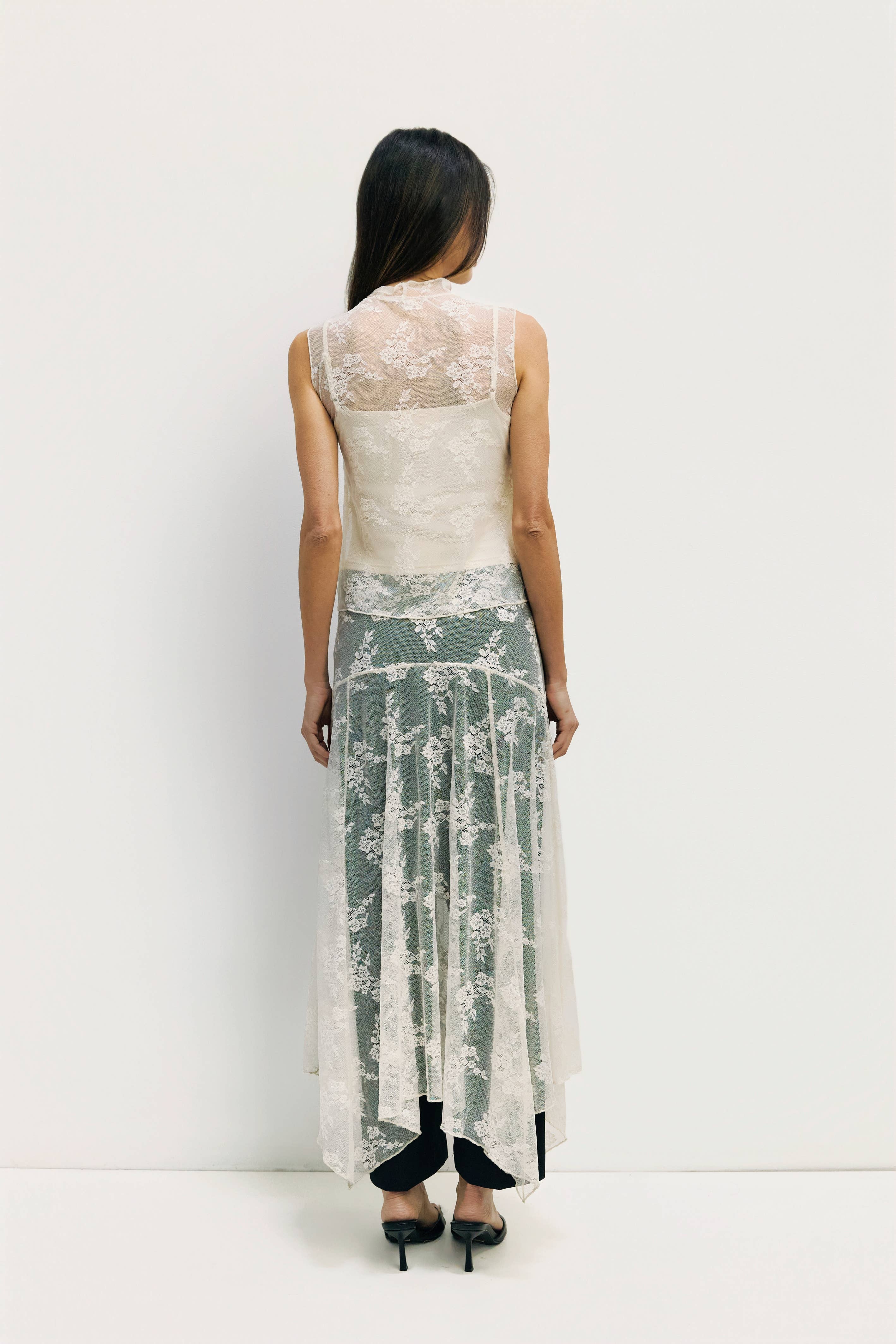 Jennifer Asymmetrical Lace Skirt