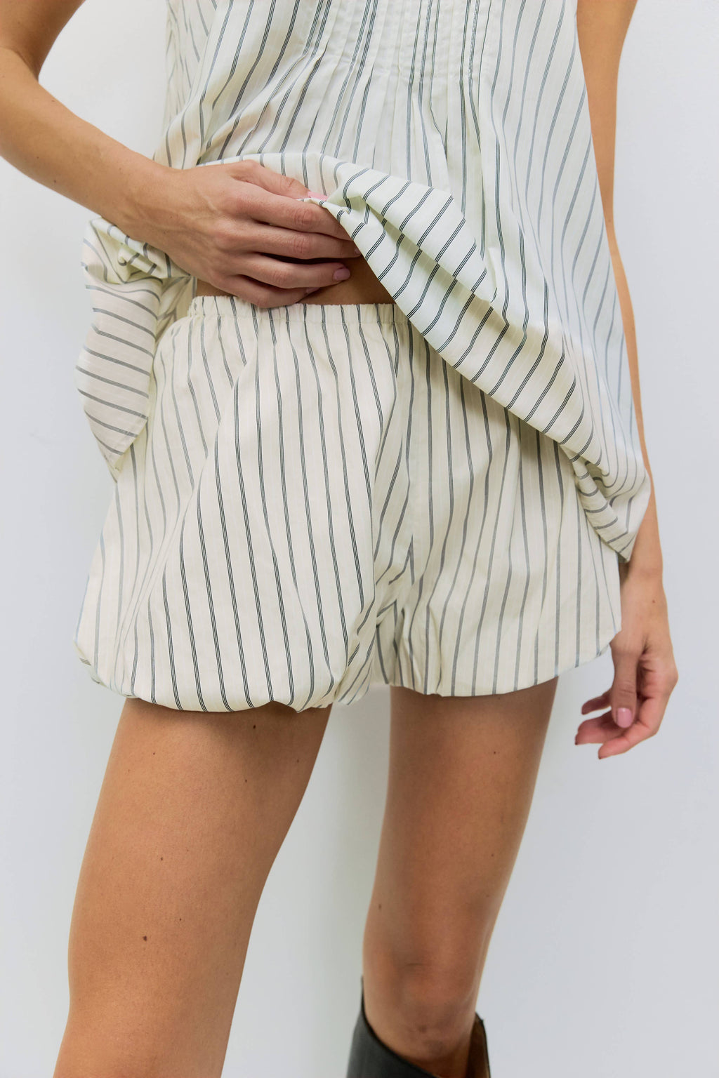 Harper Striped Poplin Bubble Shorts