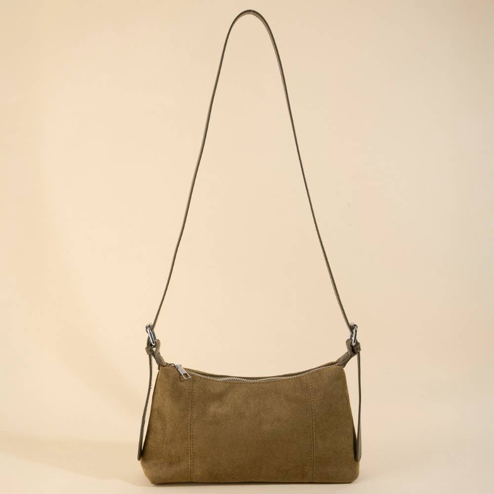 Suede Rectangle Shoulder Bag