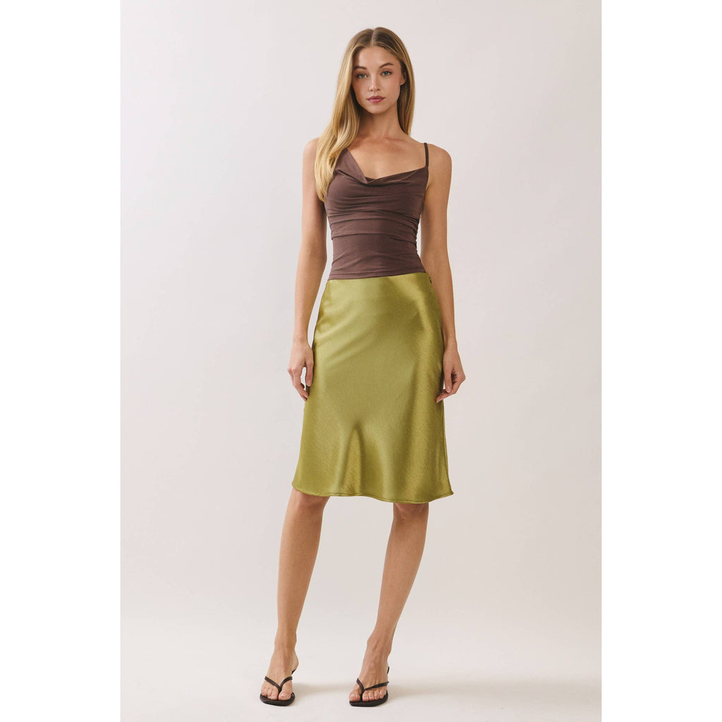 Bias Cut Satin Skirt